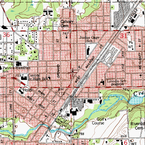 Topographic Map of Holy Maternity of Mary Church, MI