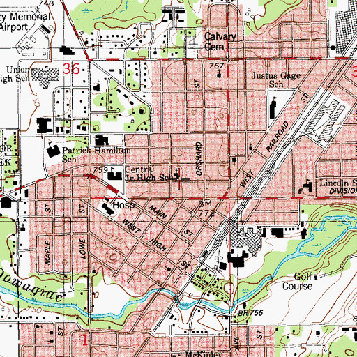 Topographic Map of Saint Paul's Episcopal Church, MI