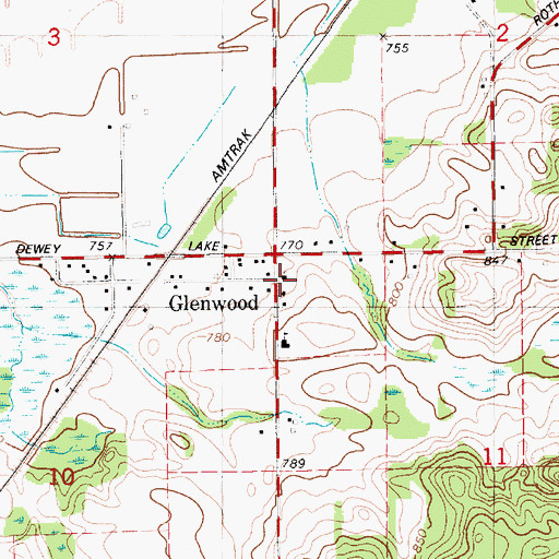Topographic Map of Glenwood Seventh Day Adventist Church, MI