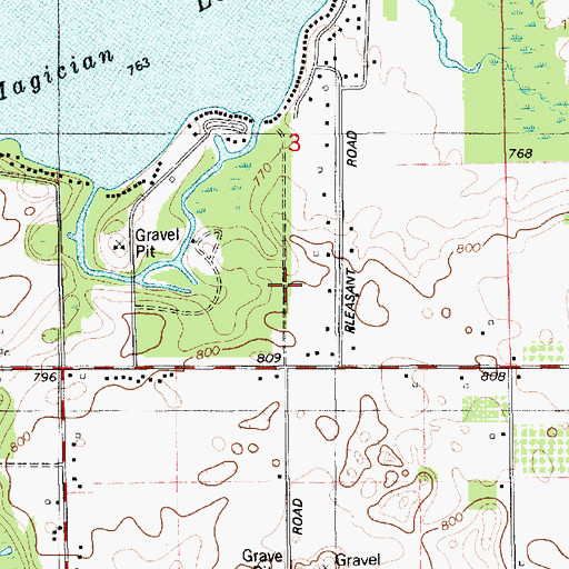Topographic Map of White Pines Mobile Home Park, MI