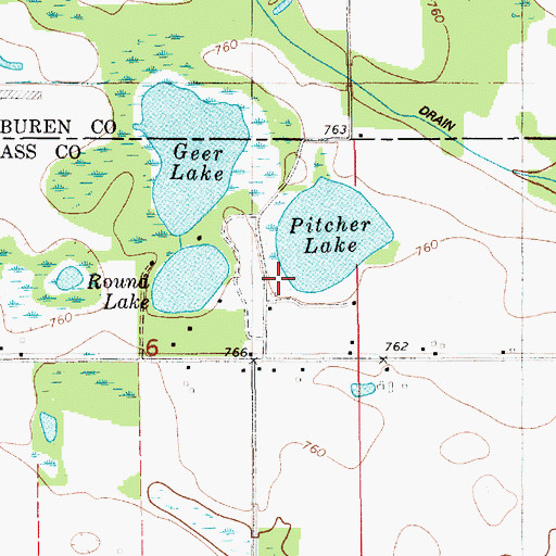 Topographic Map of Pitcher Lake Campground, MI