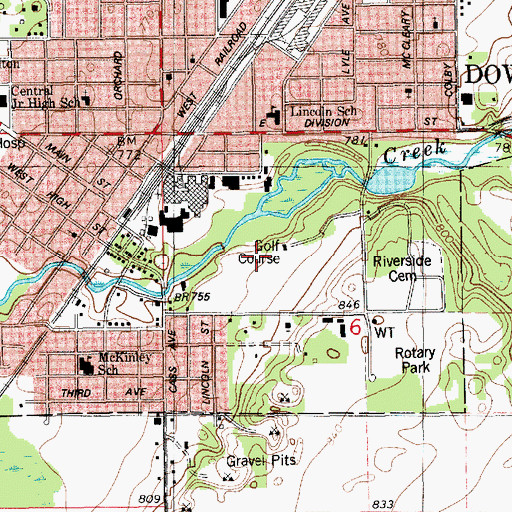 Topographic Map of Dowagiac Elks Golf Course, MI