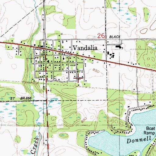 Topographic Map of Vandalia Church of God, MI