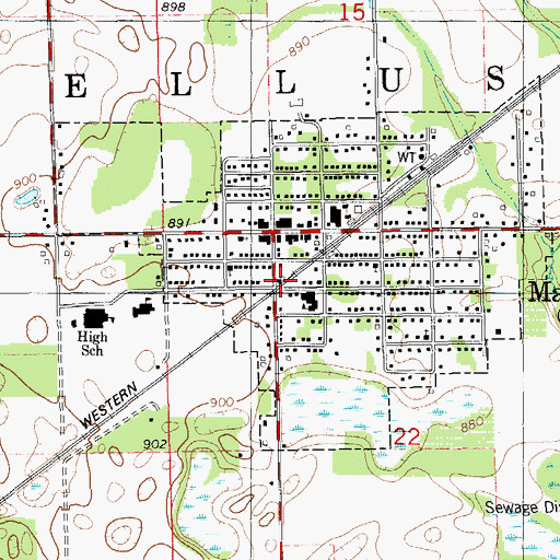 Topographic Map of Marcellus Station, MI