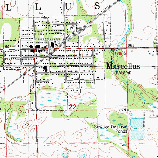 Topographic Map of Trinity Bible Church, MI