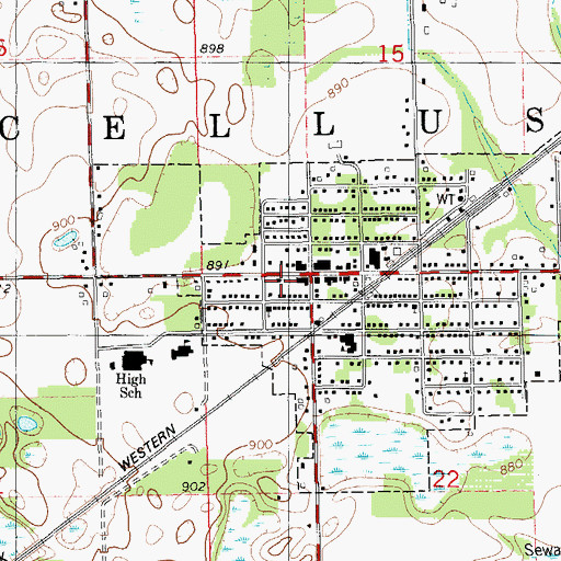 Topographic Map of United Methodist Church, MI