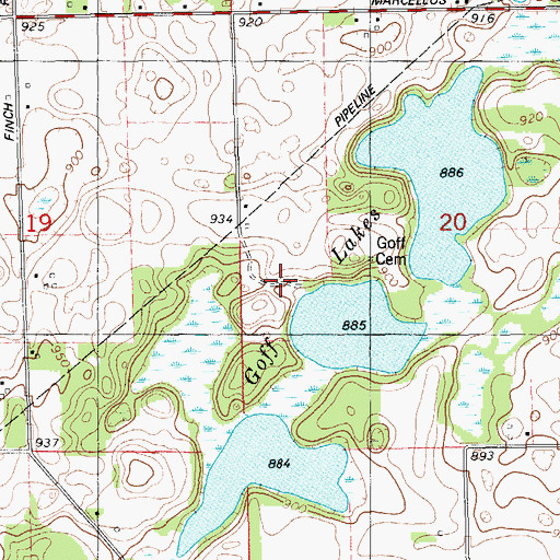 Topographic Map of Goff Lake Campgrounds, MI