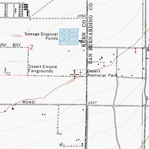 Topographic Map of Desert Memorial Park, CA