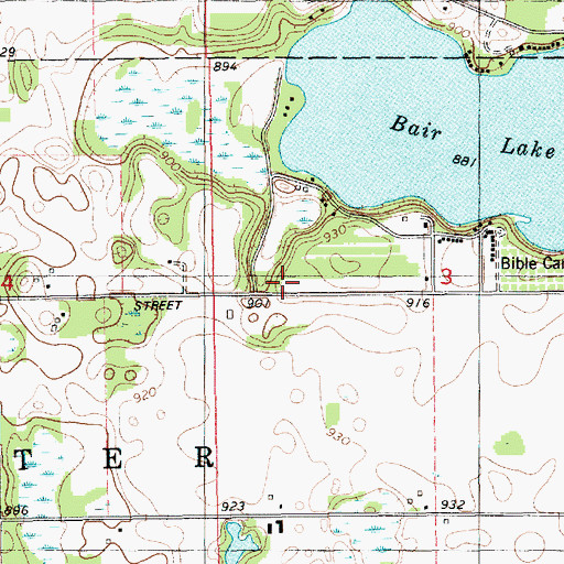 Topographic Map of Lakeside Campground, MI