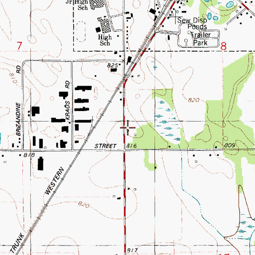 Topographic Map of Edwardsburg Fire Department, MI