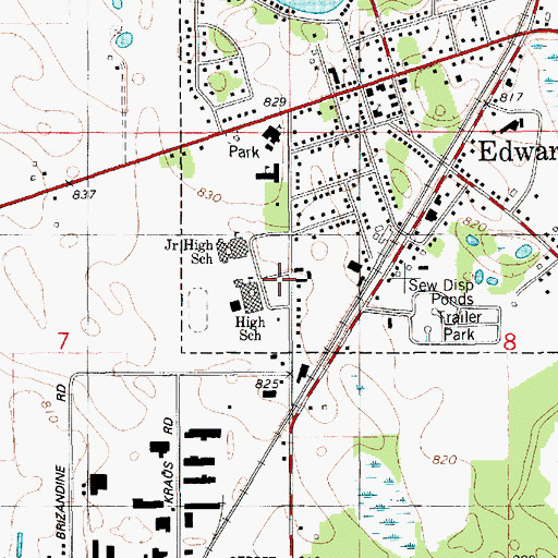 Topographic Map of Edwardsburg Public Schools, MI