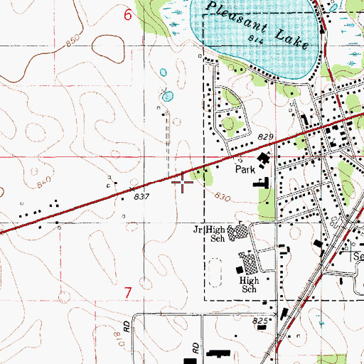 Topographic Map of Edwardsburg United Pentecostal Church, MI