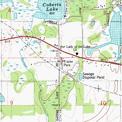 Topographic Map of Colonial Acres Mobile Home Park, MI