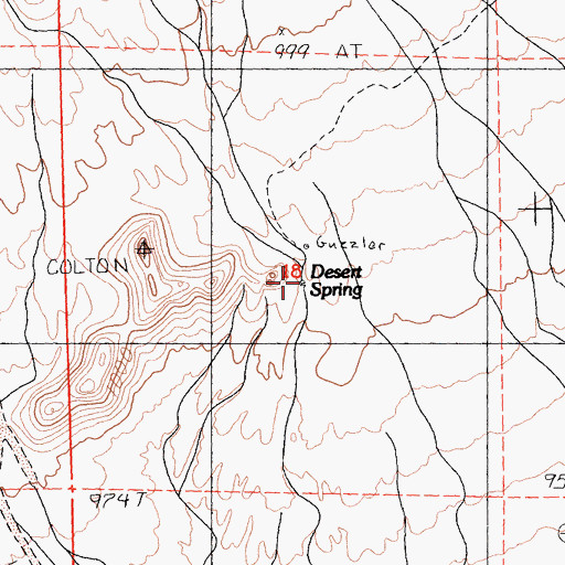Topographic Map of Desert Spring, CA