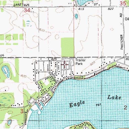Topographic Map of Eagle Lake Estates, MI