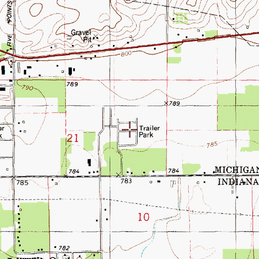 Topographic Map of Rustic Acres Mobile Home Park, MI