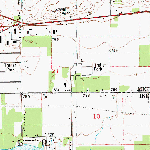 Topographic Map of Linden Mobile Home Park, MI