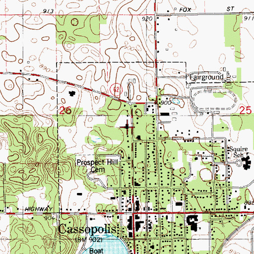 Topographic Map of Saint Ann Catholic Church, MI