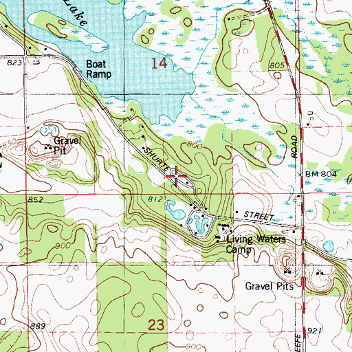 Topographic Map of Cool Springs Campground, MI