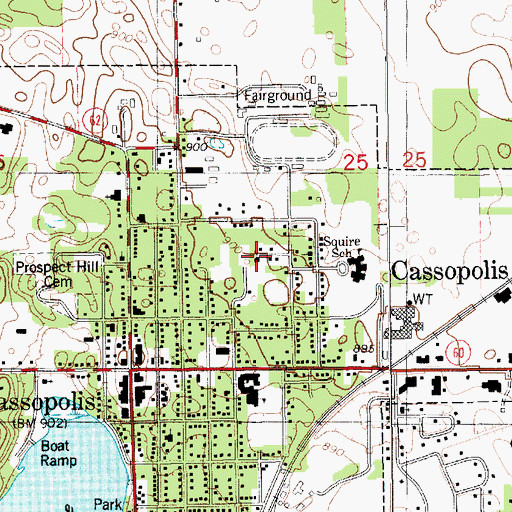 Topographic Map of Peoples Protestant II Church, MI