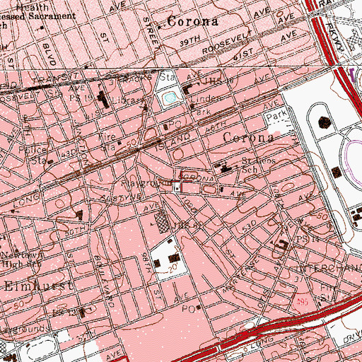 Topographic Map of Josephine Caminiti Playground, NY
