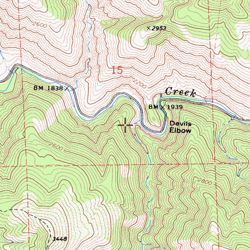 Topographic Map of Devil Canyon, CA