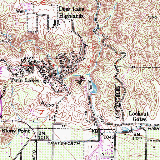 Topographic Map of Devil Canyon, CA