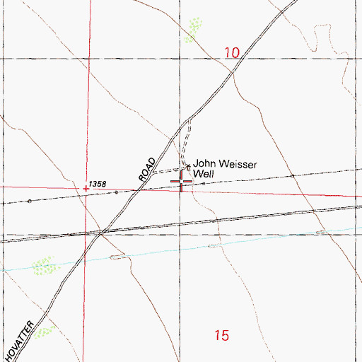 Topographic Map of John Weisser Well, AZ