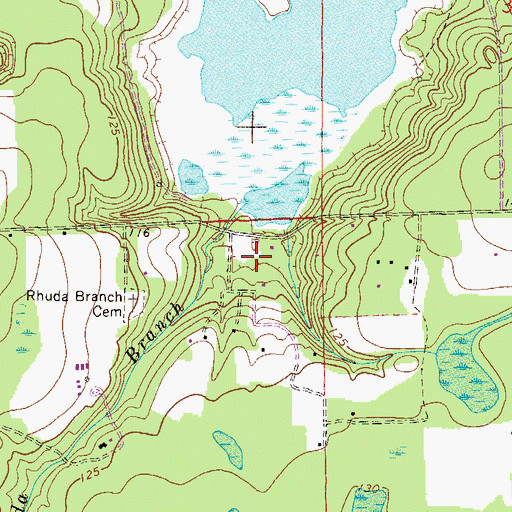 Topographic Map of Monteocha Park, FL