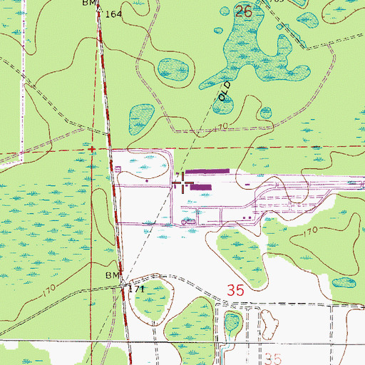 Topographic Map of Gainesville Raceway, FL