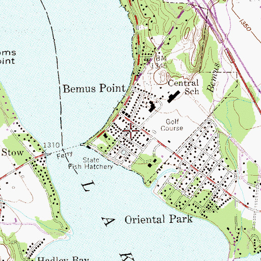 Topographic Map of Bemus Point Volunteer Fire Department, NY