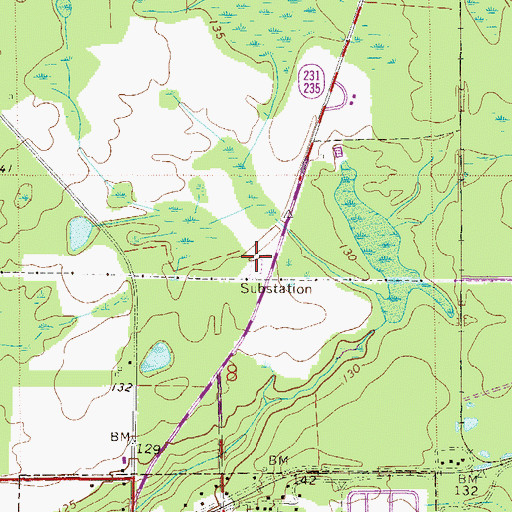 Topographic Map of Brooker Electric Substation, FL