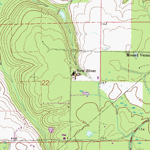 Topographic Map of New River Cemetery, FL