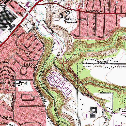 Topographic Map of Verbsky Creek, OH