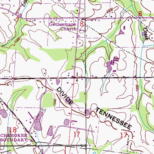 Topographic Map of Solid Rock Church, AL