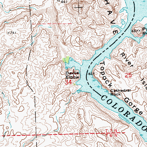 Topographic Map of Devils Elbow, CA