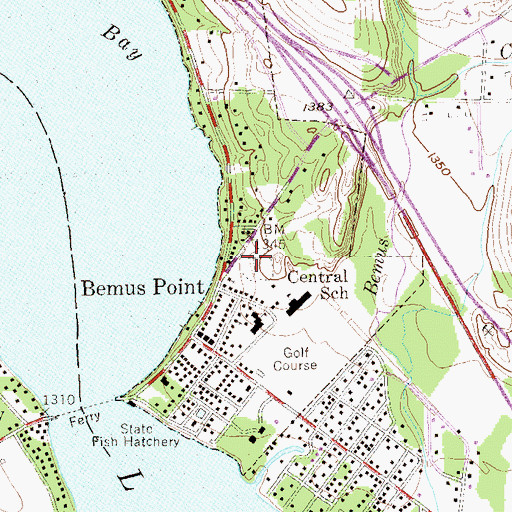Topographic Map of Bemus Point Cemetery, NY