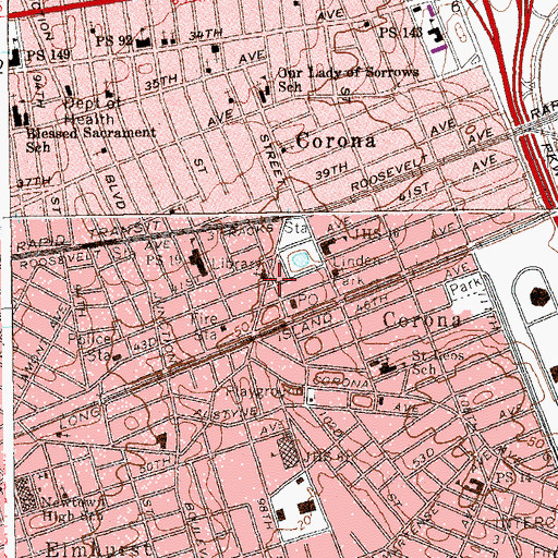 Topographic Map of Veteran's Square, NY