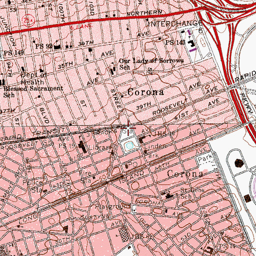 Topographic Map of National Plaza, NY
