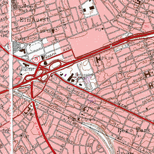 Topographic Map of Lost Battalion Hall, NY