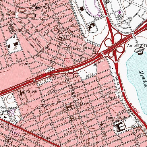 Topographic Map of Playground Sixty-Two, NY