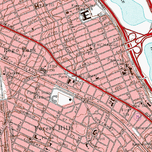 Topographic Map of MacDonald Park, NY