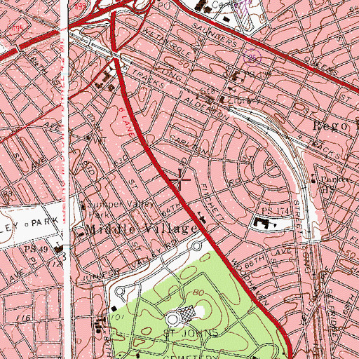 Topographic Map of Fleetwood Triangle, NY