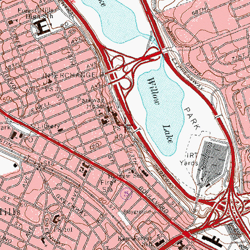 Topographic Map of Willow Lake Playground, NY