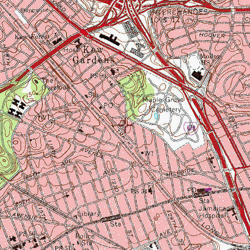 Topographic Map of Eight Oaks Triangle, NY