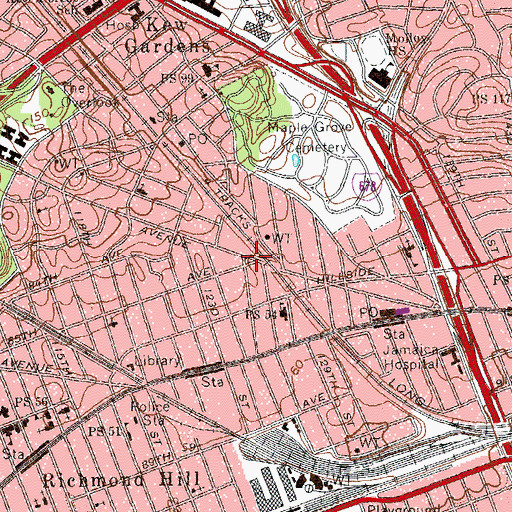 Topographic Map of Metro Triangle, NY