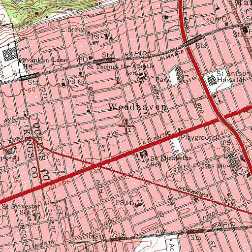 Topographic Map of Lieutenant Clinton L Whiting Square, NY