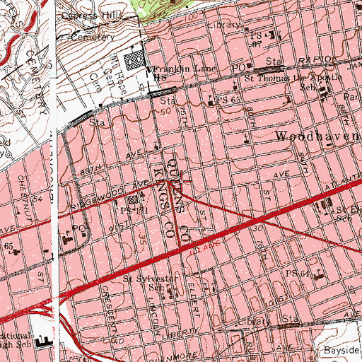 Topographic Map of Legion Triangle, NY