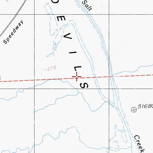 Topographic Map of Devils Golf Course, CA