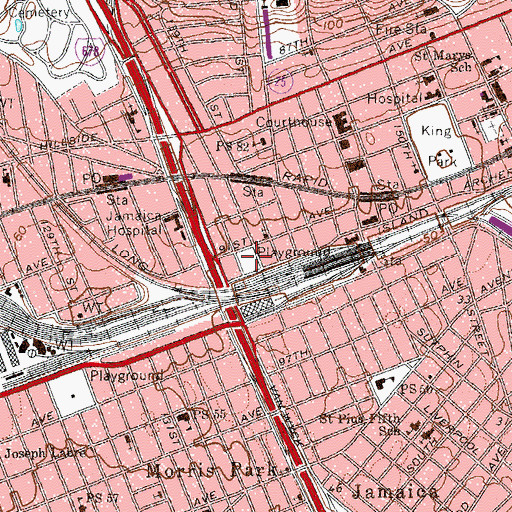 Topographic Map of Howard Von Dohlen Playground, NY